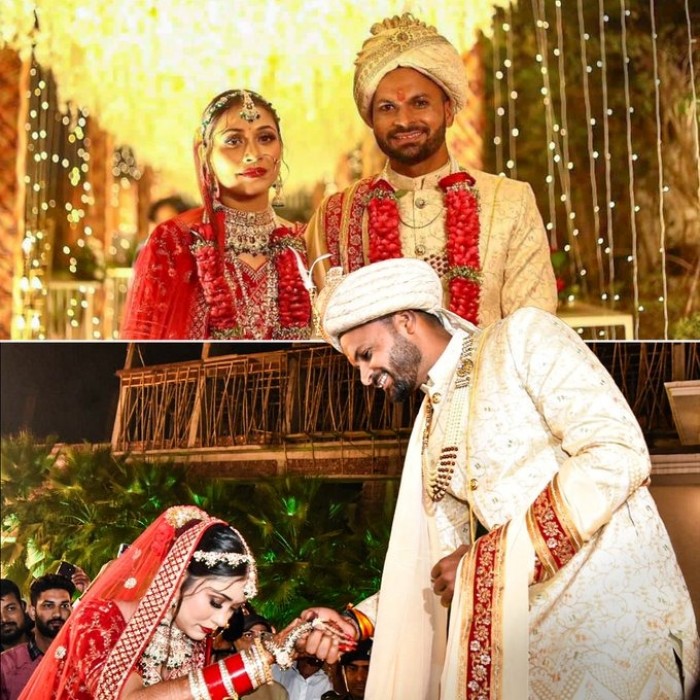 ટીમ ઈન્ડિયાના સ્ટાર બોલર મુકેશ કુમારે દિવ્યા સિંહ સાથે ગોરખપુરમાં કર્યા લગ્ન